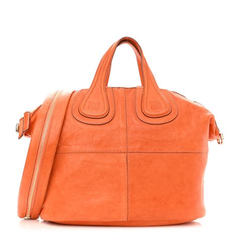 GIVENCHY Wrinkled Lambskin Medium Nightingale Orange